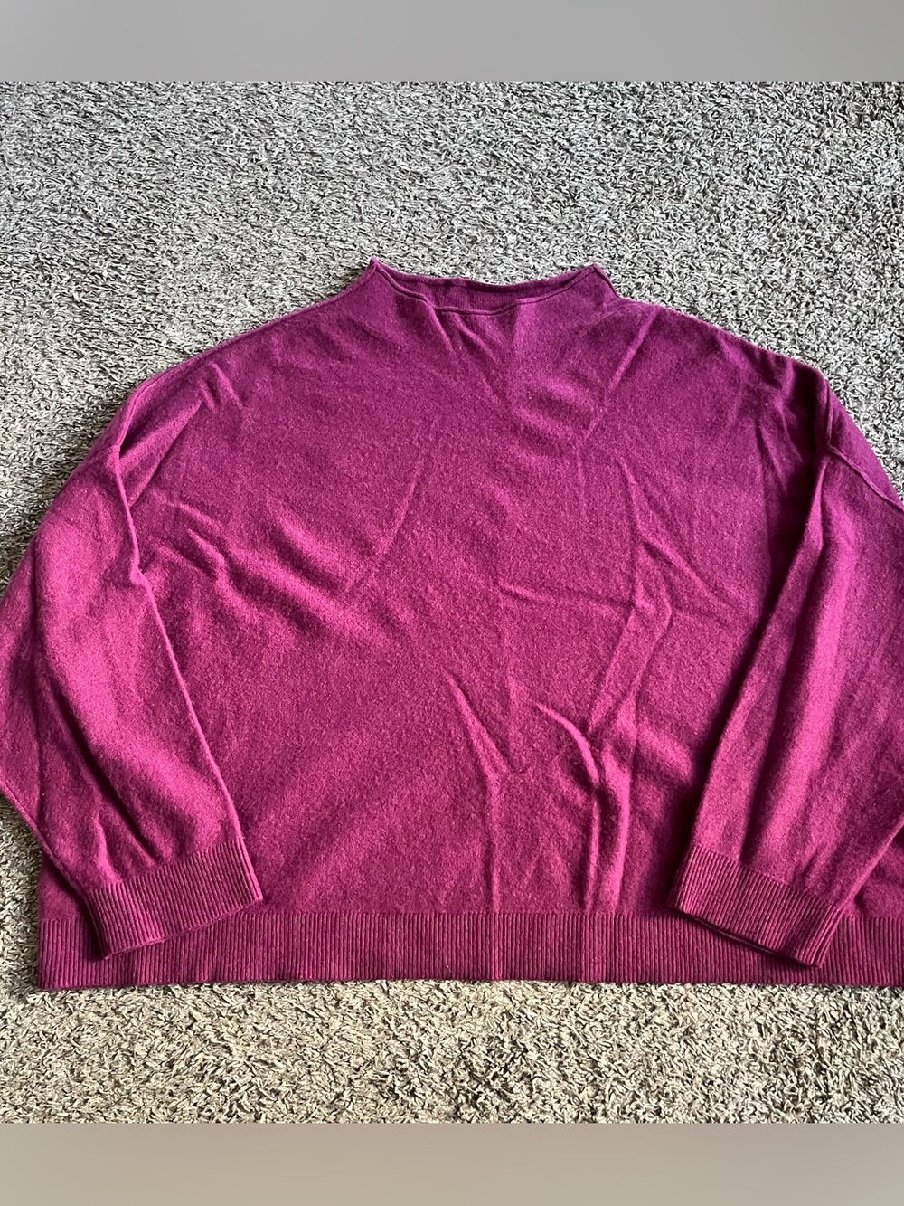 Pilcro Anthropologie 100% Cashmere Mockneck Sweater Plus 3X Purple Long Sleeve